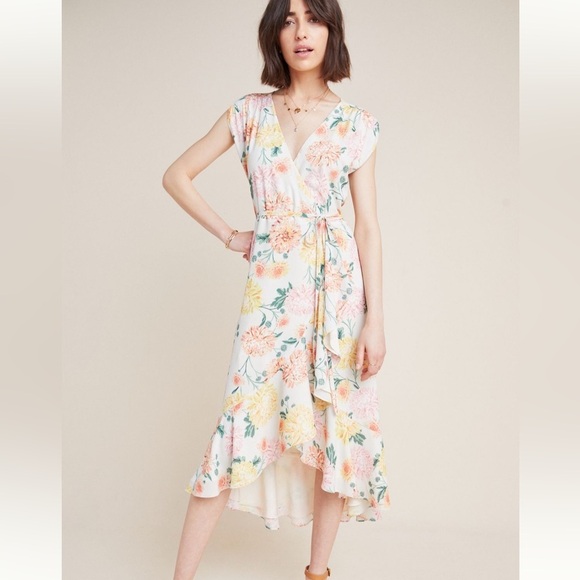 Yumi Kim Weekender Ivory Santorini Hydrangea Wrap Dress - Small - Picture 1 of 10